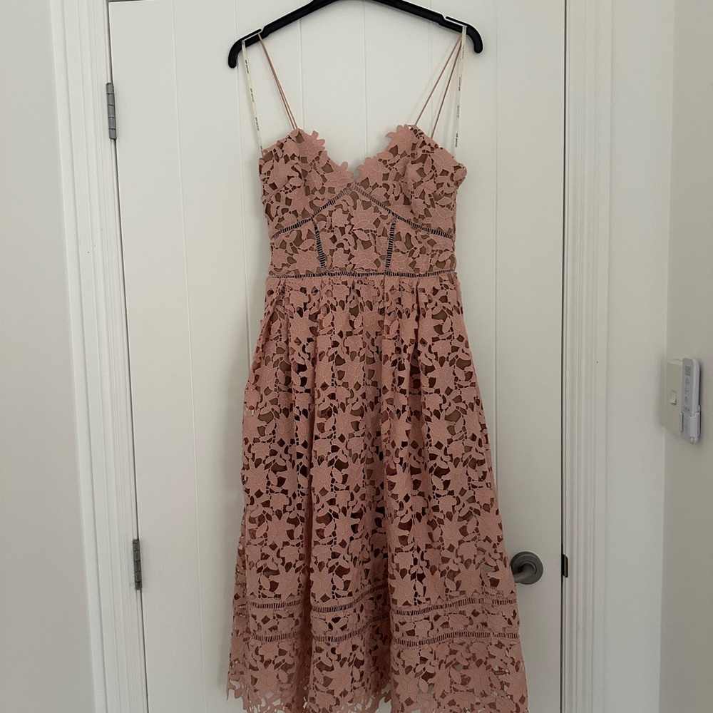 Self Portrait Elegant Lace Pink Dress.